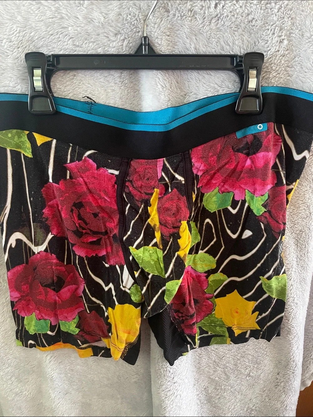 Stance Floral Boxer Briefs with Turquoise Waistband